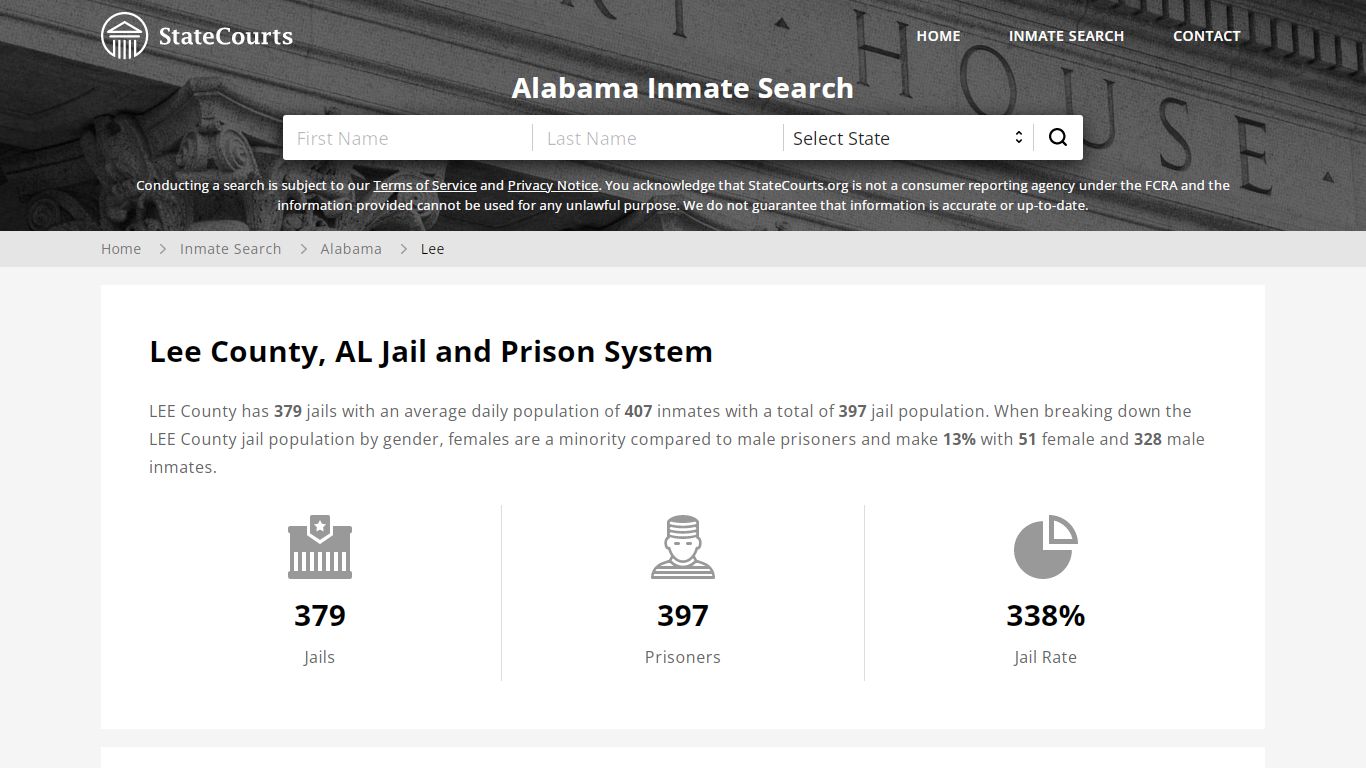 Lee County, AL Inmate Search - StateCourts