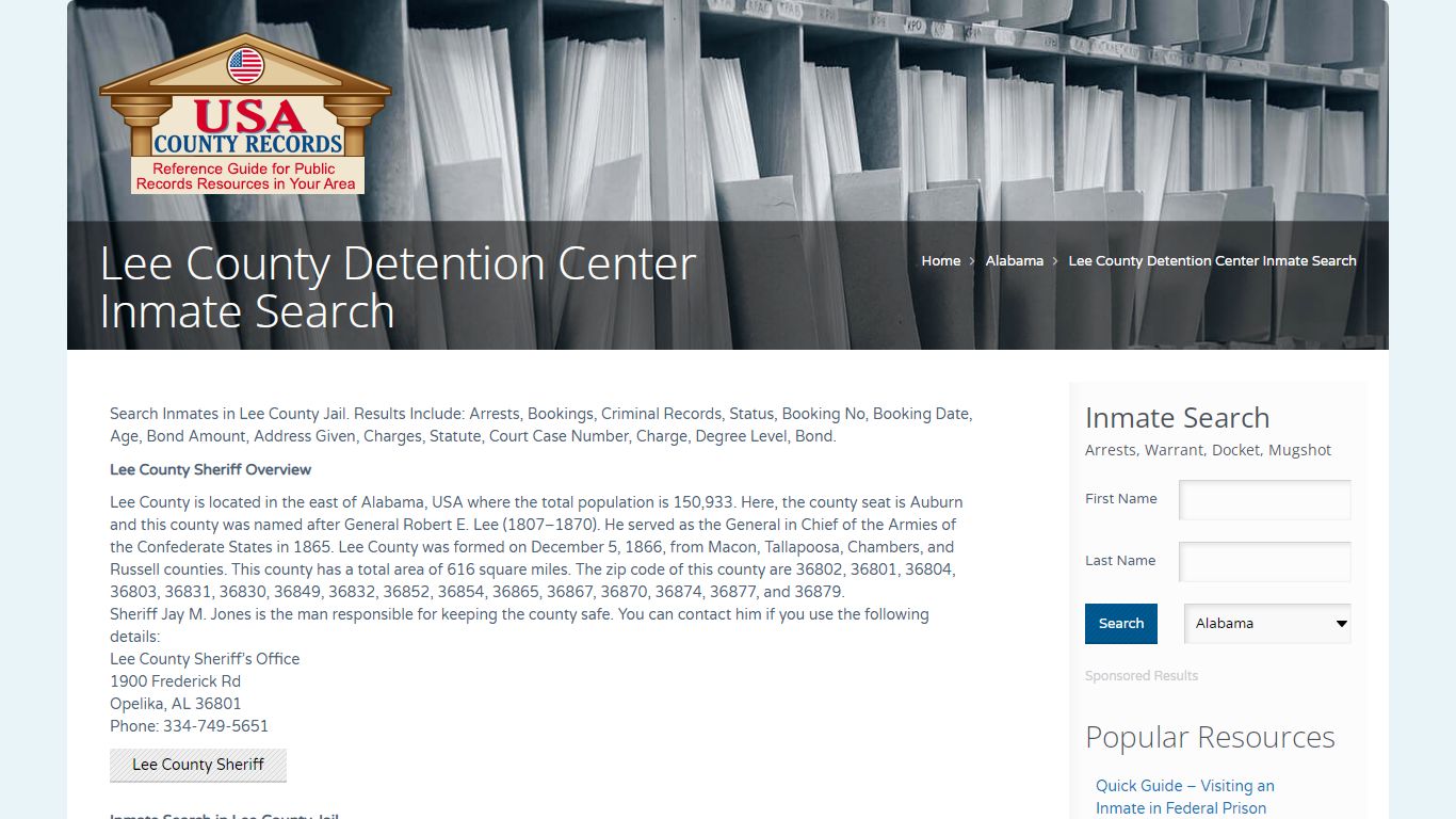Lee County Detention Center Inmate Search | Name Search