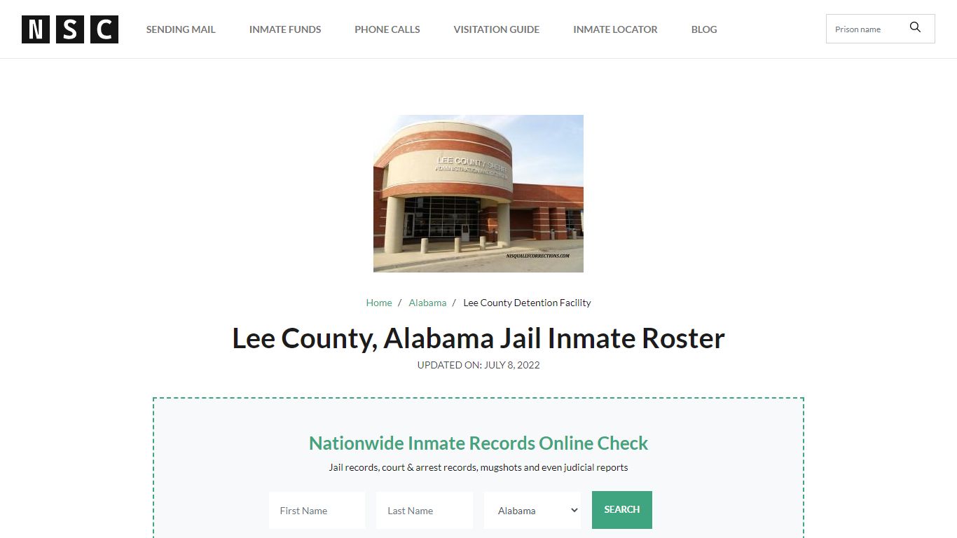 Lee County, Alabama Jail Inmate List
